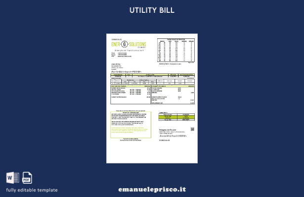 stile verificato Ecuador Energysource Modello word della bolletta energetica del